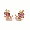 Aretes Galaxy Peach Oro Amarillo 14K con Zircones, Zafiros y Diamantes.