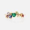 Anillo Constellation Rainbow Oro Amarillo 14K con Peridoto, Citrino, Esmeralda, Zafiro, Tanzanita y Amatista.