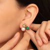 Aretes Jelly Plata .925 con Chapa de Oro 14K con Hidrocuarzos Verdes, Perlas y Aquamarinas.