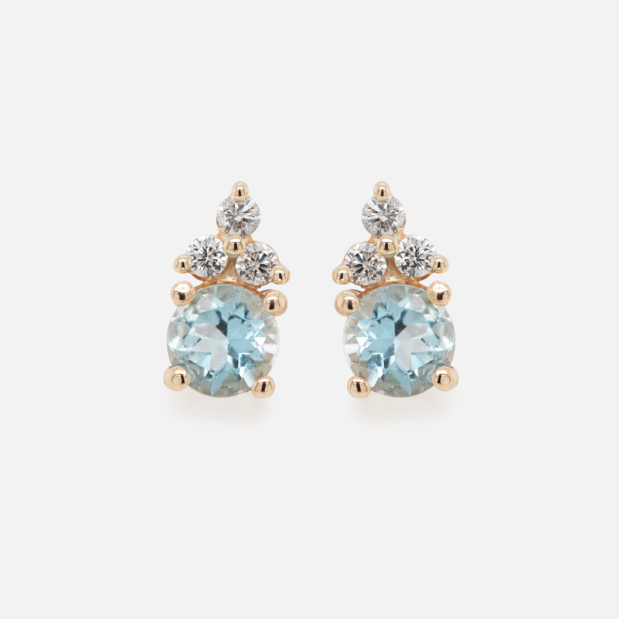 Aretes Lumeria Oro Amarillo 14K con Piedras Naturales y Diamantes.