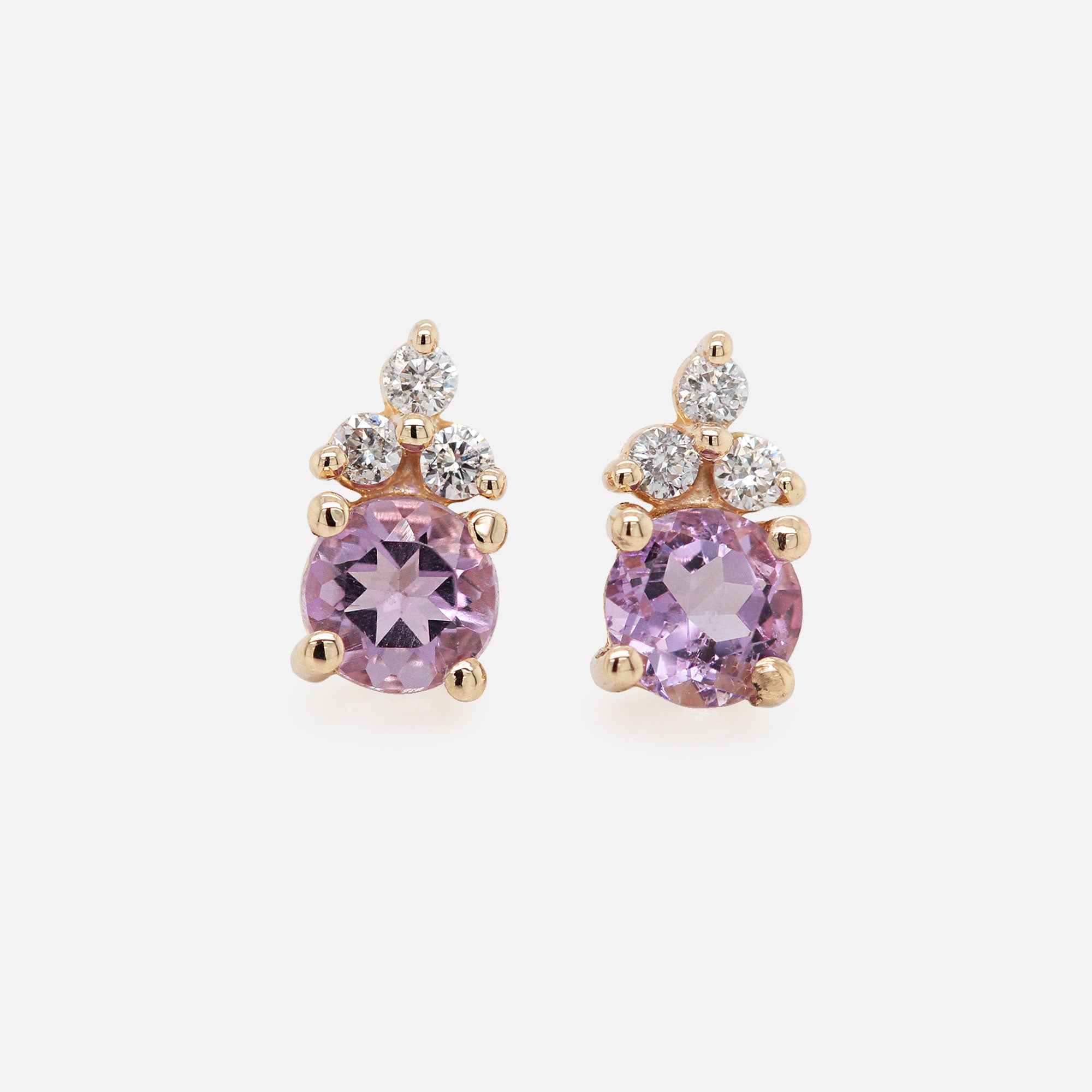 Aretes Lumeria Oro Amarillo 14K con Piedras Naturales y Diamantes.