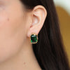 Aretes Terra Plata .925 con Chapa de Oro 14K con Hidrocuarzos Octagón.