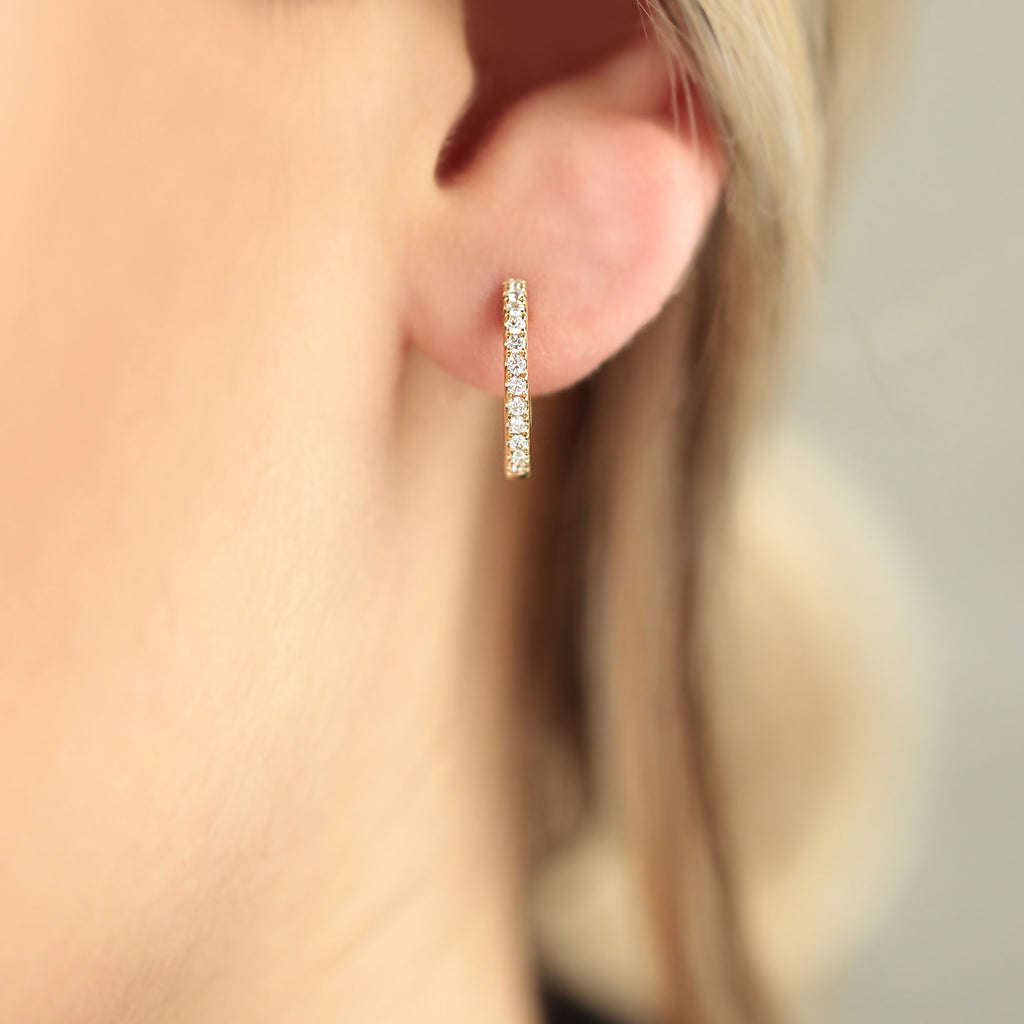 Arracadas Nia S Oro 14K con Diamantes.