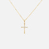 Cadena Minimal Cross Oro 14K con Diamantes.